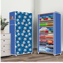FLYUP 6 Shelf Foldable Collapsible Wardrobe Storage Organizer Almirah Cloth Rack PVC Collapsible Wardrobe