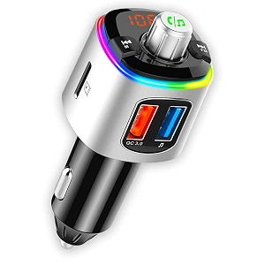 fm transmitter for car bluetooth 50 qc30 amp pd 18w usb c car charger 9 rgb backlit car bluetooth receivers bluetooth car adapter support handsfree calls siri google assistant usb drive