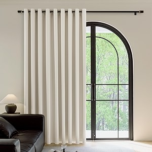 FMFUNCTEX 100 Blackout Beige Curtains 100x84 Inches