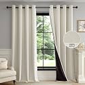 FMFUNCTEX 100 Blackout Beige Curtains 63 Inches