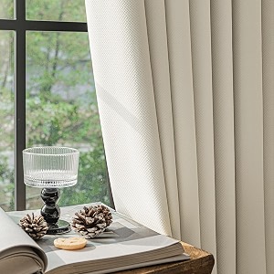 FMFUNCTEX 100 Blackout Beige Curtains 84 Inches