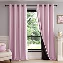FMFUNCTEX 100 Blackout Blush Pink Curtains 84