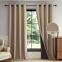 FMFUNCTEX 100 Blackout Brown Curtains 63 Inches