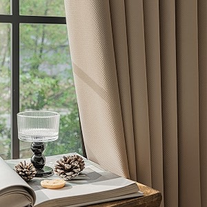 FMFUNCTEX 100 Blackout Brown Curtains 84 Inches