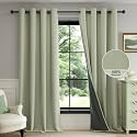 FMFUNCTEX 100 Blackout Sage Green Curtains 72