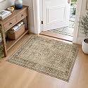 FMFUNCTEX 2x3 Washable Brown Vintage Distressed Retro Soft Entryway Rug