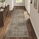 FMFUNCTEX 2x6 Hallway Runner Rug Washable Brown Multi Vintage Distressed