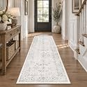 FMFUNCTEX 2x6 Hallway Runner Rug Washable Grey Neutral Vintage Distressed
