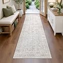 FMFUNCTEX 2x8 Hallway Runner Rug Washable Beige Neutral Vintage Distressed