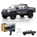 FMS FCX24 TOYOTA TACOMA 1/24 RC Crawler 4x4 RC Truck Crawler, Official Licensed Scale RC Rock Crawler with 2-Speed Transmission, High Torque Motor, All-Metal Bearings, RTR RC Car for Adults (GRAY)