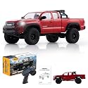 FMS FCX24 TOYOTA TACOMA 1/24 RC Crawler 4x4 RC Truck Crawler, Official Licensed Scale RC Rock Crawler with 2-Speed Transmission, High Torque Motor, All-Metal Bearings, RTR RC Car for Adults (RED)