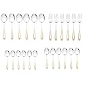 FnS Classic Stainless Steel 24 Karat Gold Plated 24 Pc Cutlery Set (6 Dinner Spoons, 6 Dinner Forks, 6 Tea Spoons, 6 Baby Spoons)