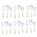 FnS Classic 18 Pieces Stainless Steel Golden Cutlery Set | 24 Karat Gold Plated | 6 Pieces Each Dinner Spoons, Dinner Forks &amp; Tea Spoons | Premium Gold Flatware Set for Home, Kitchen &amp; Dining Table