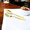 Montavo by FnS Alexa 12 Pieces Stainless Steel Golden Cutlery Set | 6 Dinner Spoons &amp; 6 Dinner Forks | Premium PVD Gold Finish Flatware Set for Home, Kitchen, Dining Table &amp; Restaurant
