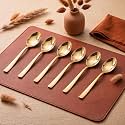 Montavo by FnS Alexa 6 Pieces Stainless Steel Golden Tea Spoon Set, Premium Mirror Finish Coffee, Dessert &amp; Sugar Spoons, Luxury Food Grade Cutlery for Home, Kitchen, Dining &amp; Gifting