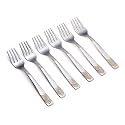 Montavo by FNS Raga 6 Pieces Stainless Steel Fruit Fork Set | Premium 24 Karat Gold Plated Dessert, Snack & Forks for Home, Kitchen, Dining, Restaurant & Hotel (Raga Design)