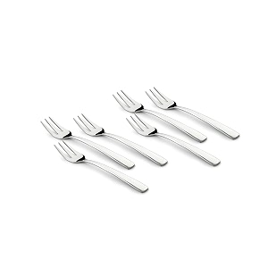 fns solo 6 pieces stainless steel fruit fork set mirror finish dessert amp snack forks for fruits cake pastry home kitchen dining amp restaurant