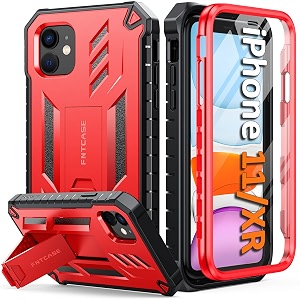 fntcase for iphone 11xr case with built-in screen protector kickstand