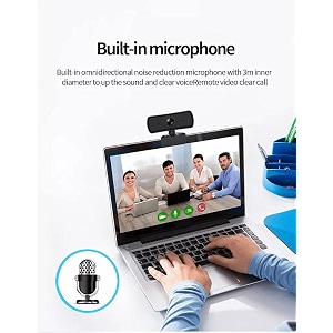 fnx 2k webcam with privacy cover - noise reduction plug amp play inbuilt mic - for video conferencing streaming and online meetings amp youtube web camera compatible with pc laptop desktop