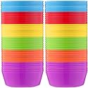Foaincore 72 Pcs Kids Plastic Bowls 10 Oz Cereal Snack,Vivid Colors