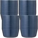 Foaincore Kids Plastic Bowls 10 oz Microwave Safe, Dark Blue, 24 Pcs