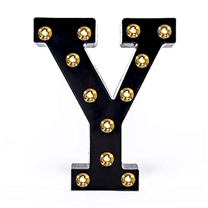 foaky black led marquee letter lights sign 26 alphabet light up marquee letters sign for night light birthday party battery powered christmas lamp home bar decoration y