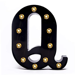 foaky black led marquee letter lights sign 26 alphabet light up marquee letters sign for night light birthday party battery powered christmas lamp home bar decoration q