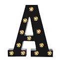 Foaky Black LED Marquee Letter Lights Sign 26 Alphabet Light Up Marquee Letters Sign for Night Light Birthday Party Battery Powered Christmas Lamp Home Bar Decoration (A)