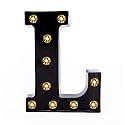 Foaky Black LED Marquee Letter Lights Sign 26 Alphabet Light Up Marquee Letters Sign for Night Light Birthday Party Battery Powered Christmas Lamp Home Bar Decoration (L)