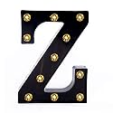 Foaky Black LED Marquee Letter Lights Sign 26 Alphabet Light Up Marquee Letters Sign for Night Light Birthday Party Battery Powered Christmas Lamp Home Bar Decoration (Z)