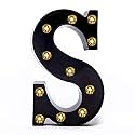 Foaky Black LED Marquee Letter Lights Sign 26 Alphabet Light Up Marquee Letters Sign for Night Light Birthday Party Battery Powered Christmas Lamp Home Bar Decoration (S)