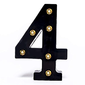 foaky black led marquee number lights sign light up marquee number lights sign for night light birthday party battery powered christmas lamp home bar decoration 4