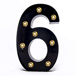 foaky black led marquee number lights sign light up marquee number lights sign for night light birthday party battery powered christmas lamp home bar decoration 6