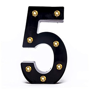foaky black led marquee number lights sign light up marquee number lights sign for night light birthday party battery powered christmas lamp home bar decoration 5