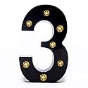 Foaky Black LED Marquee Number Lights Sign Light Up Marquee Number Lights Sign for Night Light Wedding Birthday Party Battery Powered Christmas Lamp Home Bar Decoration (3)