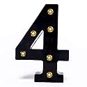 Foaky Black LED Marquee Number Lights Sign Light Up Marquee Number Lights Sign for Night Light Birthday Party Battery Powered Christmas Lamp Home Bar Decoration (4)