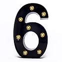 Foaky Black LED Marquee Number Lights Sign Light Up Marquee Number Lights Sign for Night Light Birthday Party Battery Powered Christmas Lamp Home Bar Decoration (6)