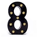 Foaky Black LED Marquee Number Lights Sign Light Up Marquee Number Lights Sign for Night Light Wedding Birthday Party Battery Powered Christmas Lamp Home Bar Decoration