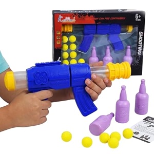 foam dart gun soft ball air-powered blaster toy for kids - shooting game with target boards amp 16 pieces - safe foam ball shooter  birthday gift for boys amp girls 3 years