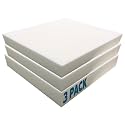 Foamma 4" x 28" x 28" High Density Upholstery Foam Padding for Cushions and Seat Repair, Thick-Custom Pillow, Chair, and Couch Cushion Replacement Foam, Craft Upholstery Supplies, 3 Pack