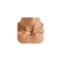 FOCALOOK Choker Necklace for Women, Double Layered Boho Beaded Choker Chain