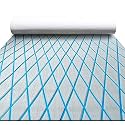 FOCEAN Boat Flooring EVA Foam Boat Decking Marine Mat Non-Slip Self-Adhesive Flooring Sheet for Motorboat Jon Boats Bass Boat Kayak RV Floor, 94.5''x 47.2'', Grey with Blue Lines