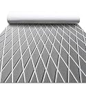 FOCEAN Boat Flooring EVA Foam Boat Decking Marine Mat Non-Slip Self-Adhesive Flooring Sheet for Motorboat Jon Boats Bass Boat Kayak RV Floor, 94.5''x 47.2'', Grey with White Lines