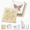 FOCHIER F Flower Press Kit for Adults & Kids, Extra Large Wooden Flower Press Kit with Tools, 30 Blotting Papers, for Pressed Flowers, Resin Art, DIY Crafts & Flower Preservation