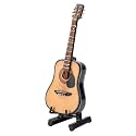 Focket Exquisite Handmade Miniature Guitar Model with Painted Surface, Ideal Home and Office Desk Decor, Loved Ones (10CM)