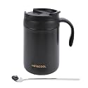 Focket Portable Coffee Maker, Stainless Steel Electric Espresso Machine, Insulated Vacuum Travel Coffee Maker & Dripper Set with Double Mesh Filter for Home, Office, Camping (Black (3 Pack))