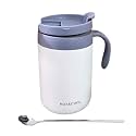 Focket Portable Coffee Maker, Stainless Steel Electric Espresso Machine, Insulated Vacuum Travel Coffee Maker &amp; Dripper Set with Double Mesh Filter for Home, Office, Camping (White (3 Pack))