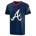 FOCO MLB Men's Officially Licensed Primary Logo Wordmark Ballpark Team Color Baseball Performance V-Neck Top