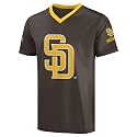 FOCO MLB Men's Officially Licensed Primary Logo Wordmark Ballpark Team Color Baseball Performance V-Neck Top
