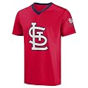 FOCO MLB Men's Officially Licensed Primary Logo Wordmark Ballpark Team Color Baseball Performance V-Neck Top